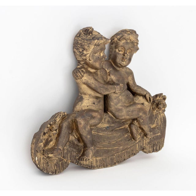 Belle Epoque Style Two Cherubs Gilt Applique For Sale In New York - Image 6 of 7