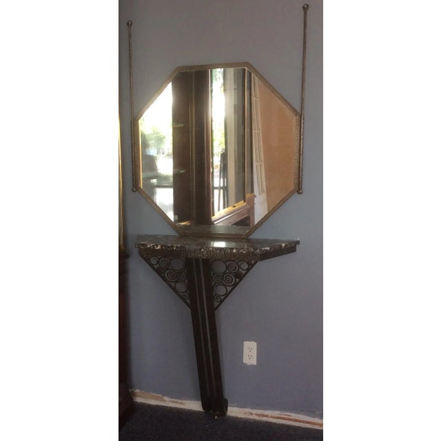 Wrought Iron Console Table and Mirror Set For Sale - Image 11 of 11