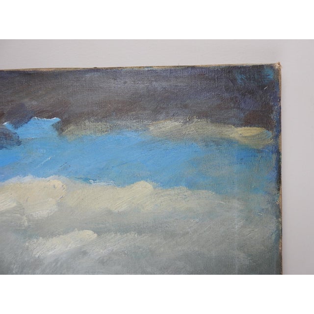 Early 20th Century Impressionist Lone Tree Stormy Landscape Painting For Sale - Image 4 of 8