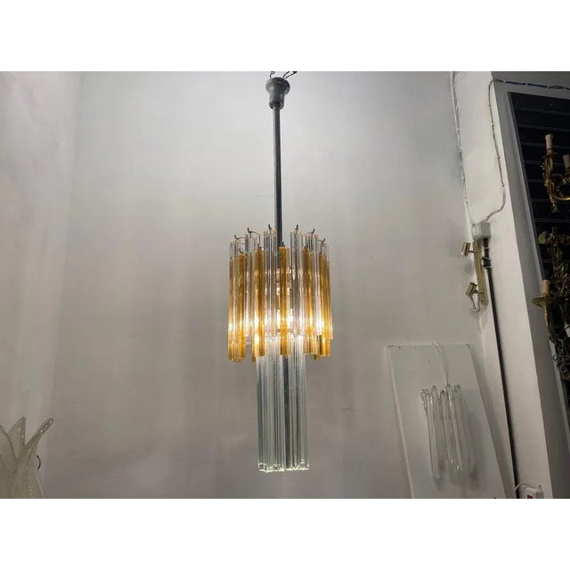 Murano Glass Trilobi Chandelier by Venini, 1980s For Sale - Image 9 of 11