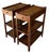 Beautiful Sarreid burled walnut end tables with parqueted veneer tops in excellent condition. There is a drawer at either...