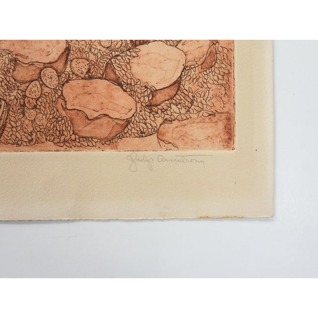 Late 20th Century Late 20th Century Sepia Aruba Village Etching For Sale - Image 5 of 7