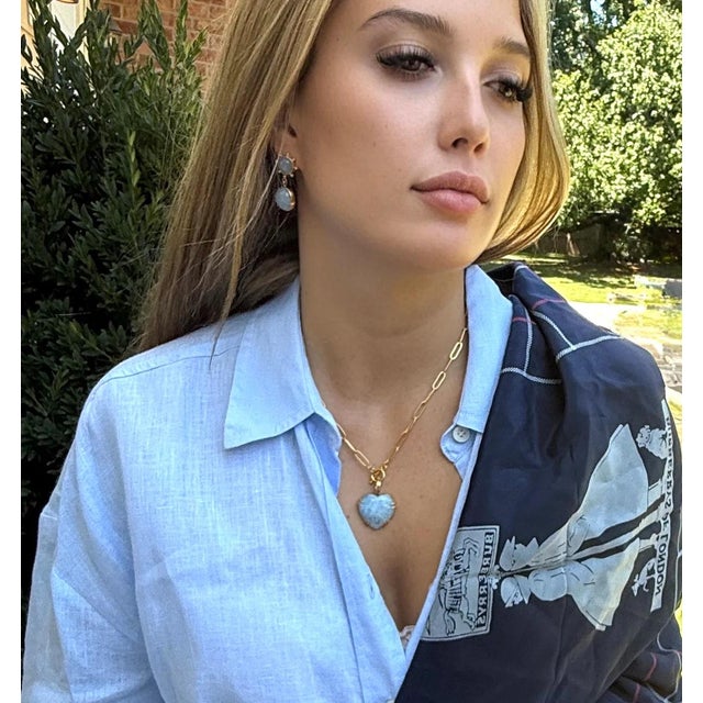 All natural Aquamarine in a double drop pinwheel style. For pierced ears