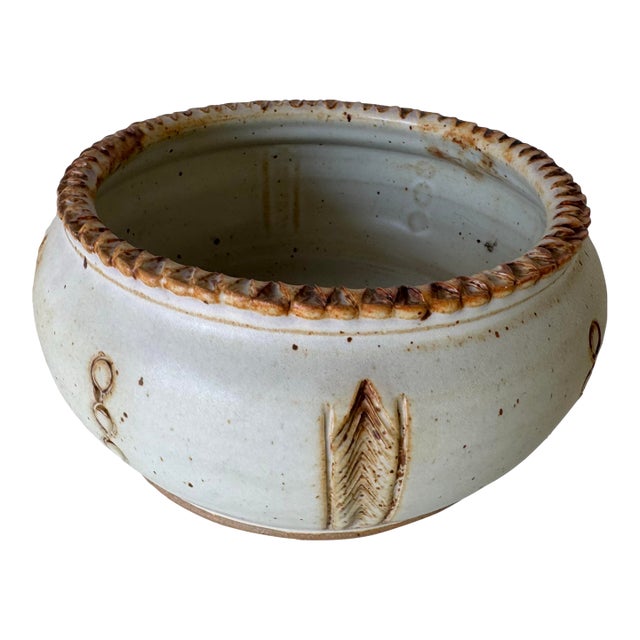 1980s Vintage Handcrafted Organic Modern Studio Pottery Bowl, Unsigned For Sale