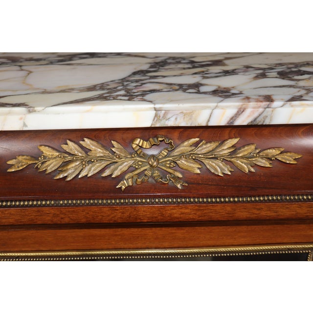 Brass Superb French Breche D Violette Marble Brass Bronze Mounted Vitrine For Sale - Image 8 of 13