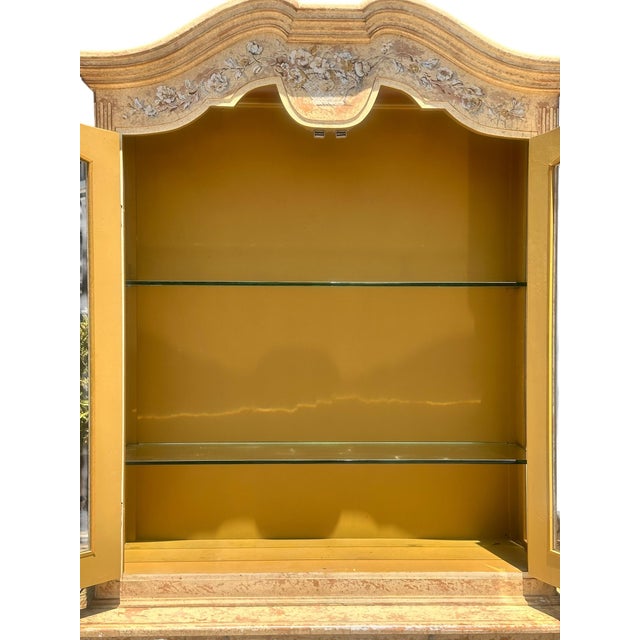 Mid 20th Century 18th C Style Swedish Country Paint Decorated Showcase Display China Cabinet For Sale - Image 5 of 6