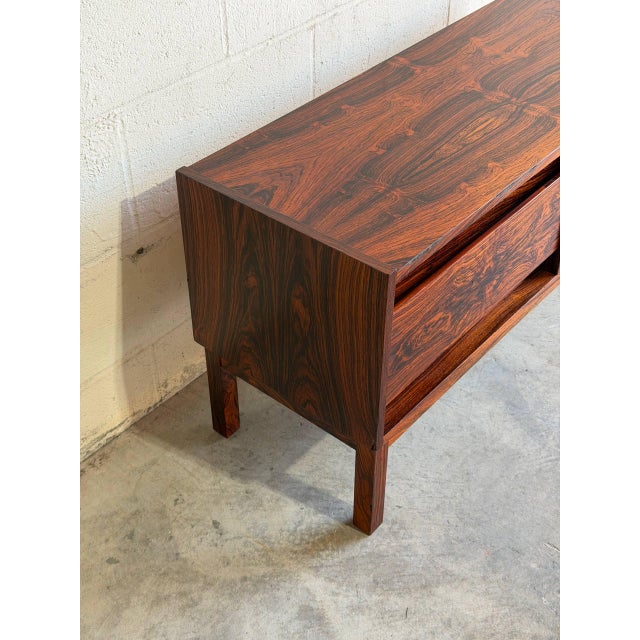 Brown Rosewood Dresser Chest of Drawers Low Storage Unit Ab Glas & Trä Hovmantorp Sweden 1960s For Sale - Image 8 of 10