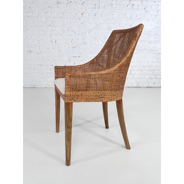 Wood and Rattan Bar Stools, Set of 4 For Sale - Image 6 of 15