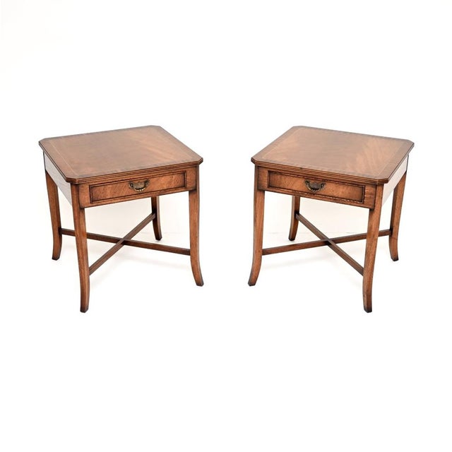 Georgian Style Bedside Tables, 1950s, Set of 2 For Sale - Image 3 of 11