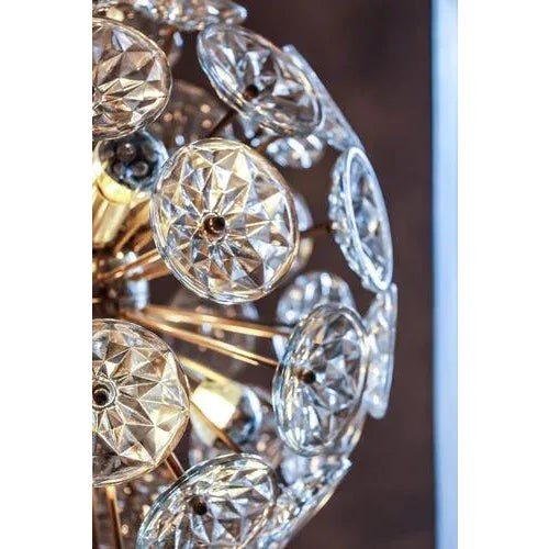 Starburst Chrome and Glass Chandelier from Val Saint Lambert, France, 1960s For Sale - Image 4 of 12