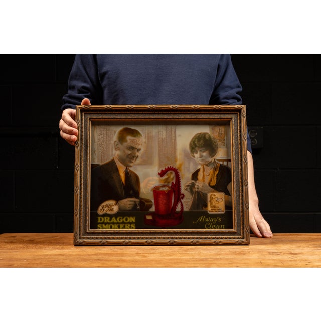 c. 1920s; Scroll Art Manufacturing Co. - Bridgeport, CT Antique lighted tobacciana advertisement. This piece advertises...