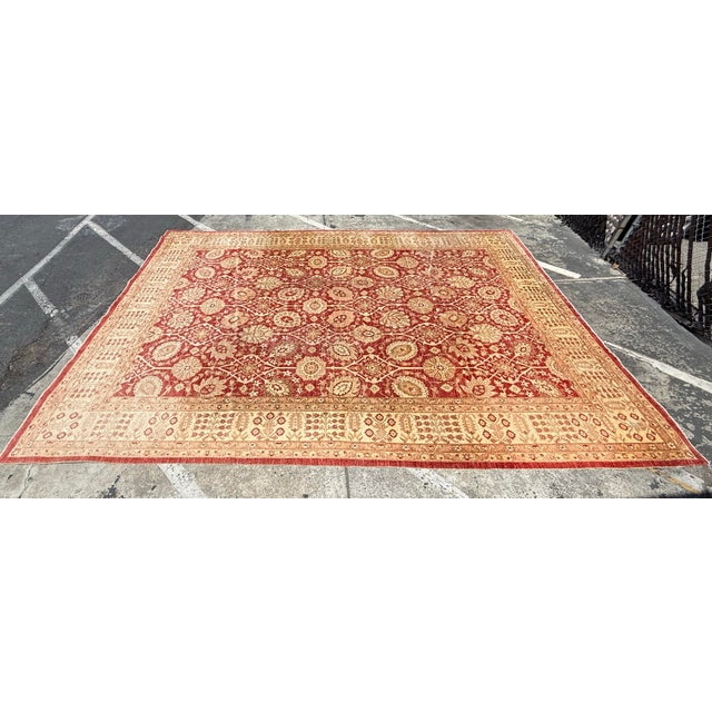 Traditional 13ft × 17ft 10in Hand Knotted Afghani Wool Rug For Sale - Image 3 of 12