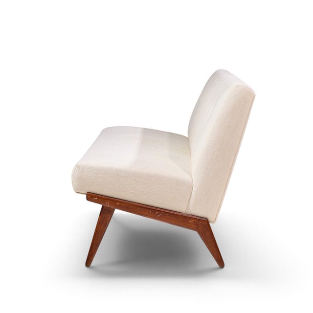 Knoll Jens Risom for Knoll Mid Century Walnut Settee Sofa For Sale - Image 4 of 9