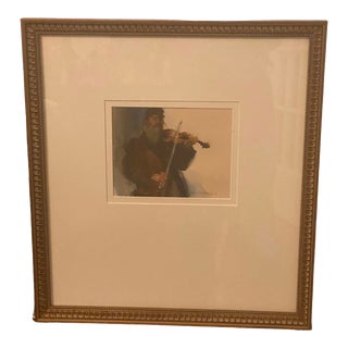 Late 20th Century Framed Watercolor Portrait “Tevye,The Fiddler on the Roof” by Arne Westerman 1982 For Sale