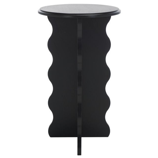 Black Lilith Wavy Accent Table in Matte Black For Sale - Image 8 of 8