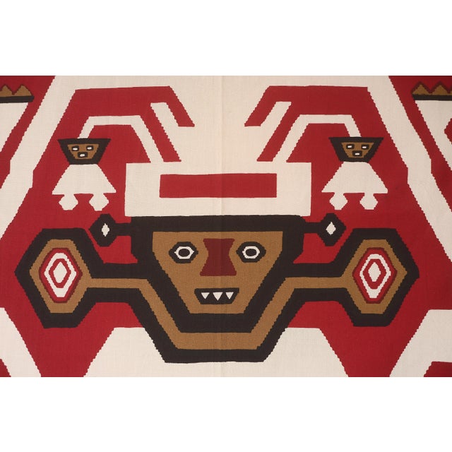 Wood 1970s Peruvian Silvania Prints Framed Incan Textile Art Print Wallhanging For Sale - Image 7 of 10