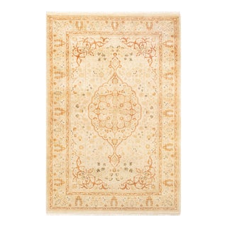 Mogul, One-of-a-Kind Hand-Knotted Area Rug - Ivory, 4' 7" x 6' 8" For Sale