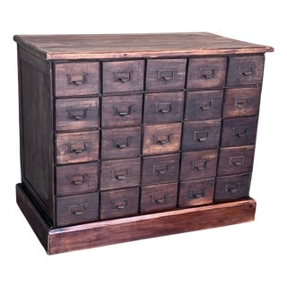 German Art Deco Oak Filing Cabinet / Bank of Drawers, circa 1950s For Sale