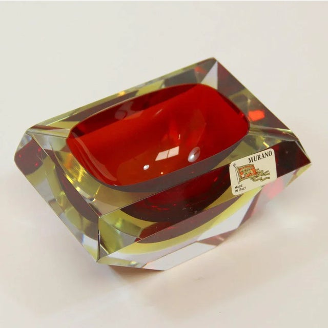 Sommerso Murano Glass Ashtray by Alessandro Mandruzzato, 1960s, in Very Good conditions. Designed 1960 to 1969 This piece...