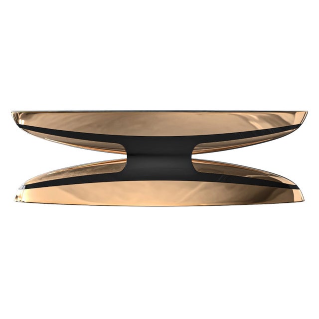 Not Yet Made - Made To Order "Pera" Console With Bronze and Stainless Steel, Handmade For Sale - Image 5 of 10
