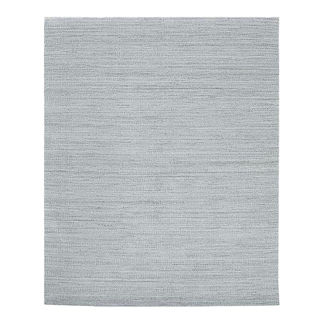 10x14 Ivory Handloomed Wool Subtle Textured Weave Geometric Modern Carpet Rug For Sale