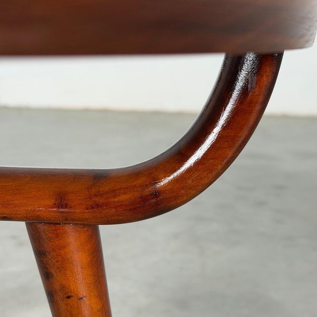 Round Walnut Coffee Table by Nicolay Diulgheroff, Italy, 1950s For Sale - Image 9 of 15