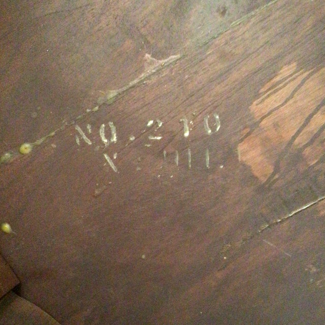 Vintage Victorian Style 6 Leg Walnut Scalloped Edge Sided Table For Sale - Image 10 of 12