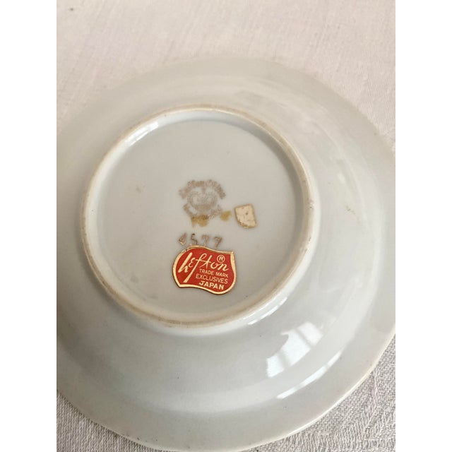 Lefton Mid 20th Century Lefton China "Heritage Green Rose" Mini Pitcher and Bowl/Saucer Set For Sale - Image 4 of 10