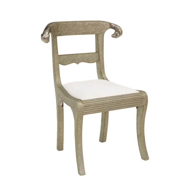 Vintage Anglo-Indian Silvered Metal-Clad Chair For Sale - Image 13 of 13