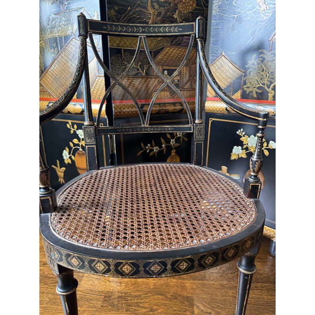 Vintage English Regency Caneback Chair For Sale - Image 10 of 12