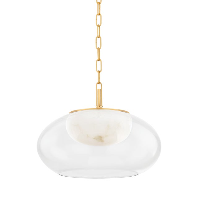 Hudson Valley Lighting Moore 17 in. 1 Light Pendant in Aged Brass Finish For Sale