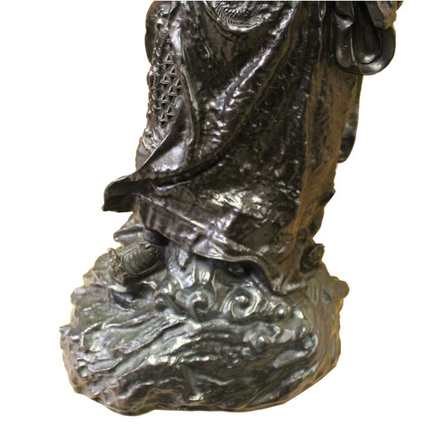 2010s Chinese Handmade Metal Bronze General Quan Statue For Sale - Image 5 of 8