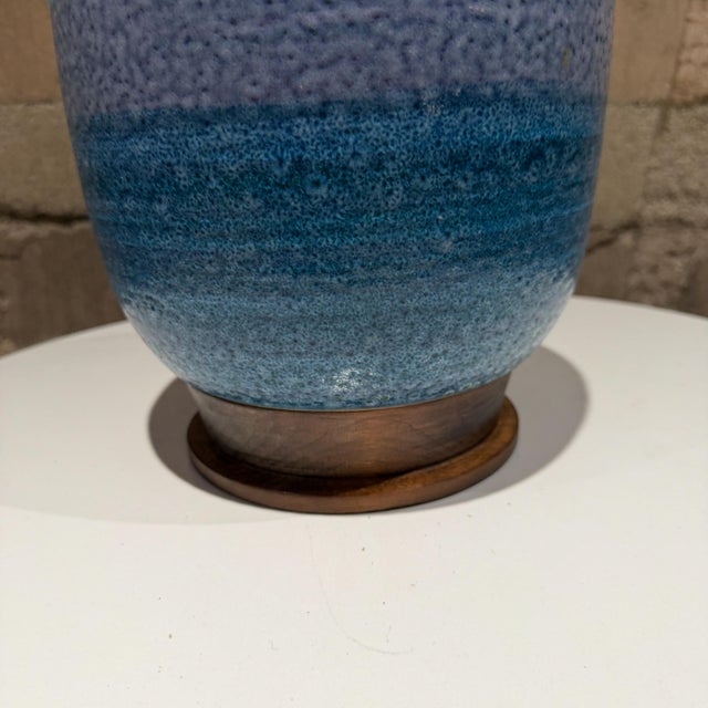 Blue Aldo Londi Bitossi Table Lamp Stripped Blue Mid-Century Modern For Sale - Image 8 of 13