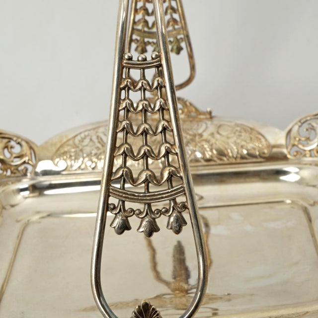 Metal Late 19th Century James Tufts Victorian Silver Plate Cake Basket Circa 1870 For Sale - Image 7 of 12