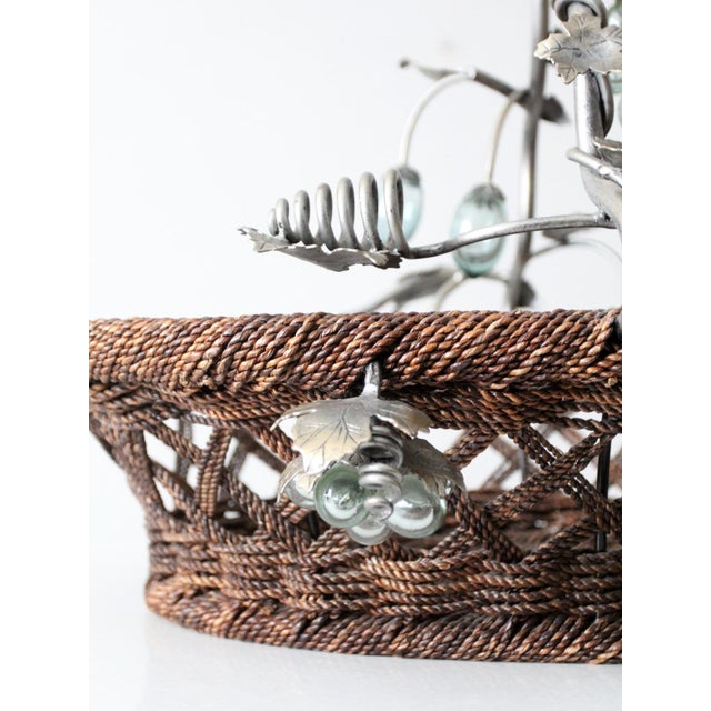 Mid 20th Century Vintage Large Grapevine Basket With Metal Handle For Sale - Image 5 of 18