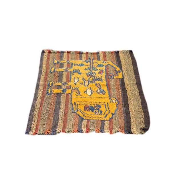Textile Antique Handwoven Gabbeh Palas Textile Art For Sale - Image 7 of 8