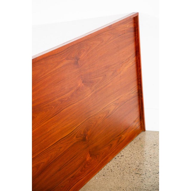 1960s 1960s Mid Century Danish Modern Headboard Bed Frame Teak King Sz Rectangular Size For Sale - Image 5 of 12