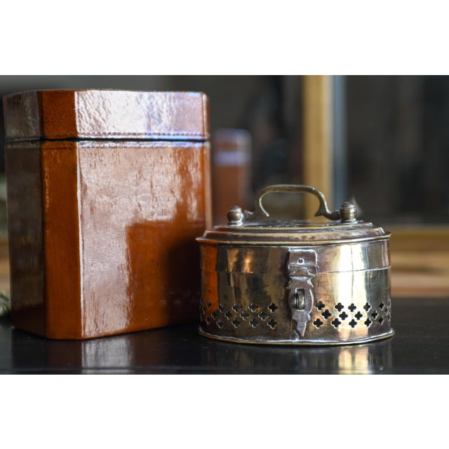 This is a nice example of mid century English traditional decor, an Asian cricket box, made in India of solid brass. It...