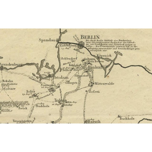 Black Germany Allied Military Campaign Map by Ausfeld, 1814 For Sale - Image 8 of 12