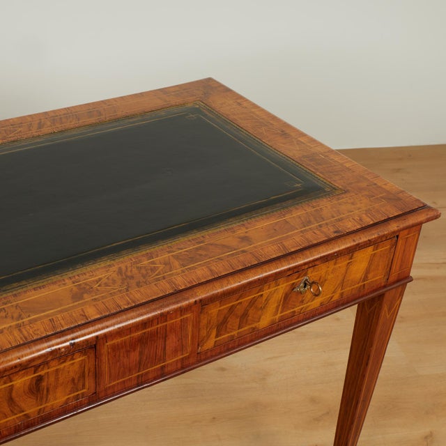 Brown George IV Style 18th Century English Leather Top Writing Desk For Sale - Image 8 of 16