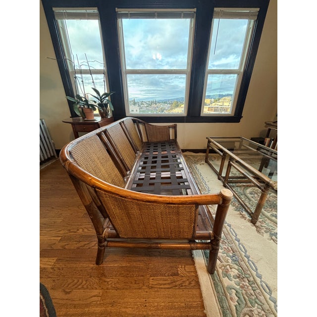 Vintage McGuire Three-Seat Sofa For Sale In San Francisco - Image 6 of 14