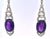 Purple 1920s Edwardian 21ct Amethyst Platinum Drop Earrings With Diamond Accents, Pair For Sale - Image 8 of 12
