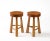 Contemporary Pair of Amarante Solid Pinewood Stools For Sale - Image 3 of 13