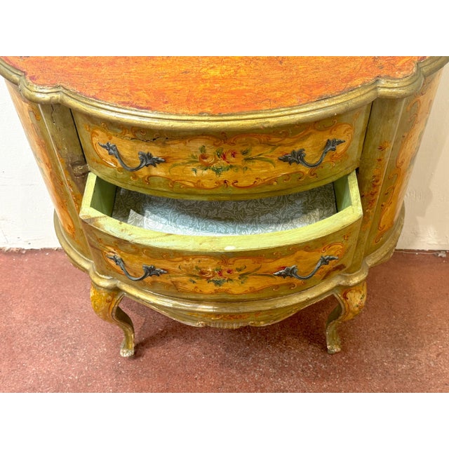 Late 19th C. Venetian Polychromed Chest / Commode with Marbleized Cartouche Top For Sale - Image 18 of 18