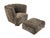 These Danish Modern club chair and matching ottoman consist of beech wood frame and lambswool upholstery in a gray-brown...