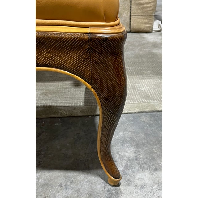 Wood 1990s Pair of William Switzer Louis XV Leather Armchairs For Sale - Image 7 of 18