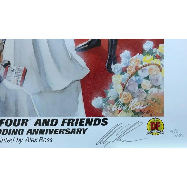 An officially licensed Fantastic Four Wedding Marvel Heroes lithograph on fine art paper by ALEX ROSS. It is his Alex's...