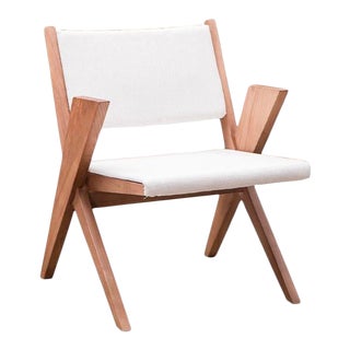 Vesta Clement White Linen Dining Chair For Sale