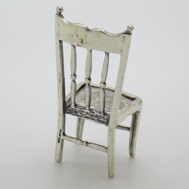 Vintage Italian Handmade Genuine Sterling Silver 925 Chair Figurine, 1970s For Sale - Image 6 of 15