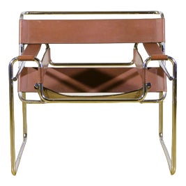 Model B3 Wassily Chair in Cognac Leather by M. Breuer for Knoll, 1940s For Sale